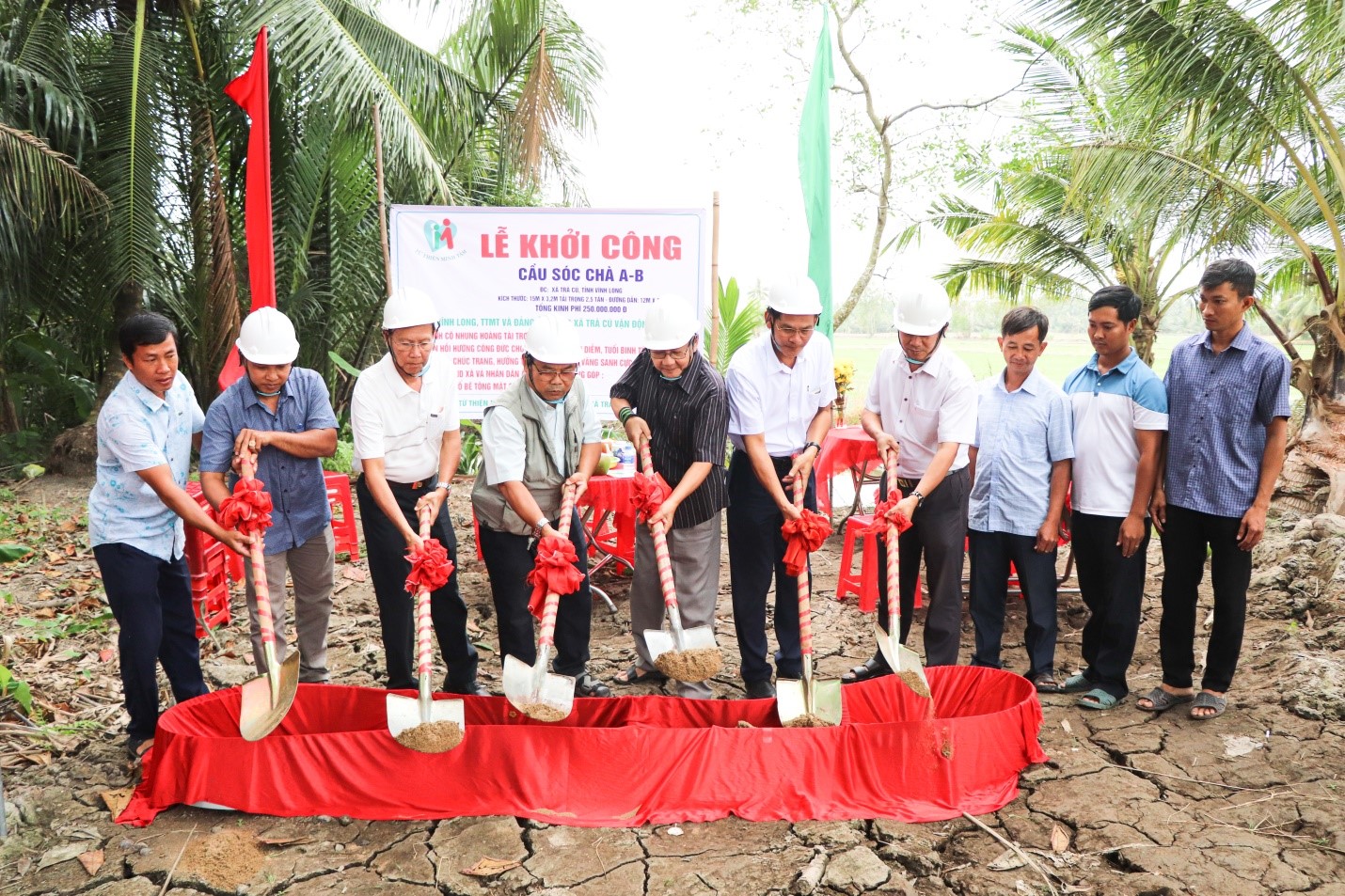 Xã Trà Cú khởi công xây dựng cầu giao thông nông thôn Sóc Chà A - B