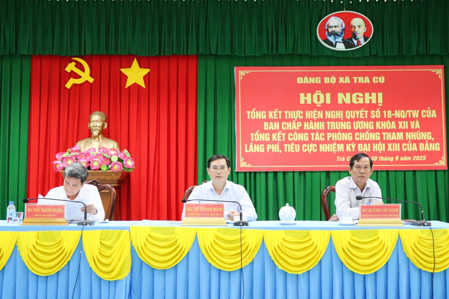 Xã Trà Cú tổng kết Nghị quyết số 18 về tiếp tục đổi mới, sắp xếp tổ chức bộ máy của hệ thống chính trị tinh gọn, hoạt động hiệu lực, hiệu quả và công tác phòng, chống tham nhũng, lãnh phí, tiêu cực nhiệm kỳ Đại hội XIII của Đảng