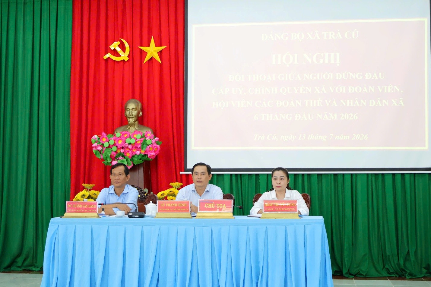 Xã Trà Cú tổ chức Hội nghị đối thoại giữa người đứng đầu cấp ủy, chính quyền với đoàn viên, hội viên các đoàn thể và Nhân dân