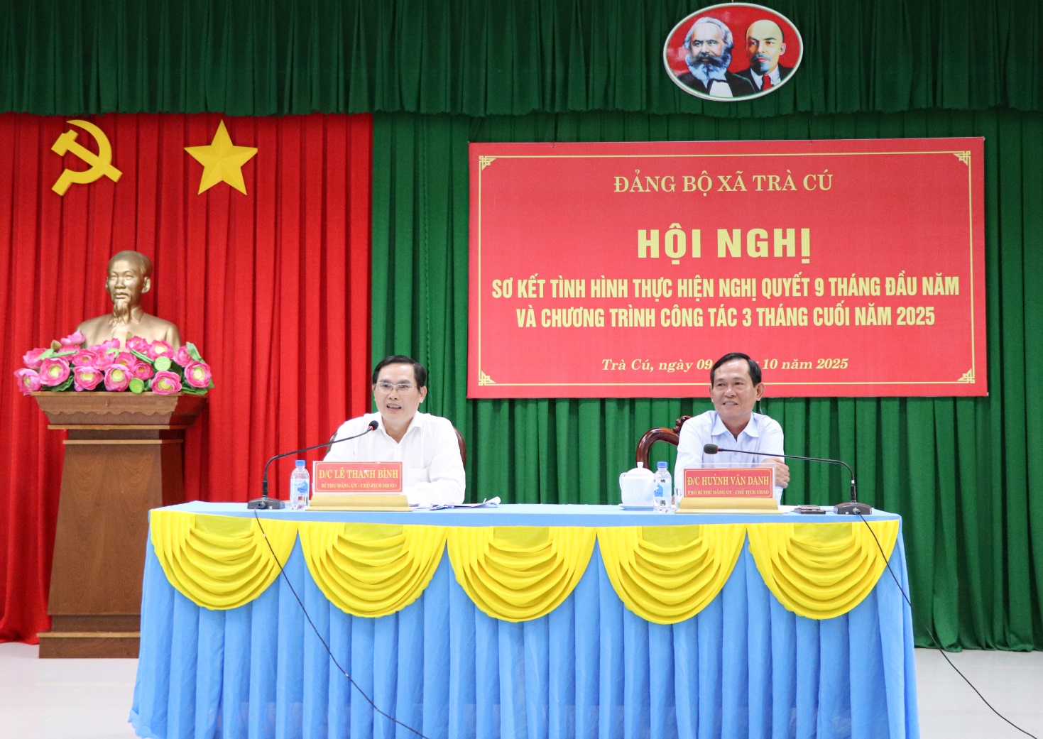 Xã Trà Cú sơ kết tình hình thực hiện Nghị quyết 9 tháng đầu năm và triển khai chương trình công tác 03 tháng cuối năm 2025