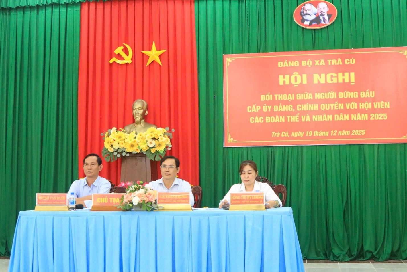 Xã Trà Cú: Đối thoại giữa người đứng đầu cấp ủy, chính quyền với hội viên các đoàn thể và Nhân dân năm 2025